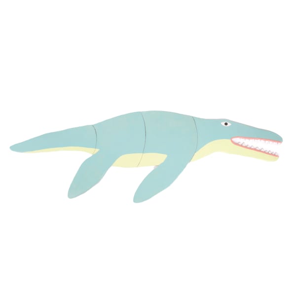 wall hanging ceramic sculpture of a blue aquatic prehistoric animal