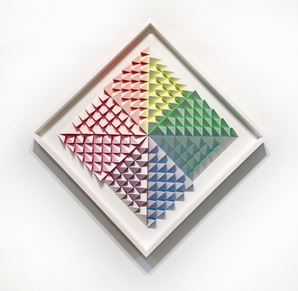 Sean Newport colorful low relief geometric sculpture