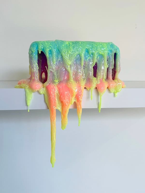 abstract brightly colored dripping sculpture by Dan Lam