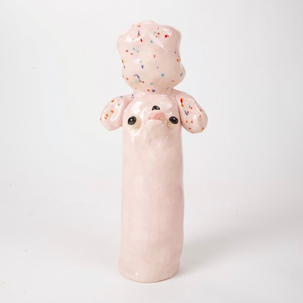 Katie Kimmel vase of a dogs face