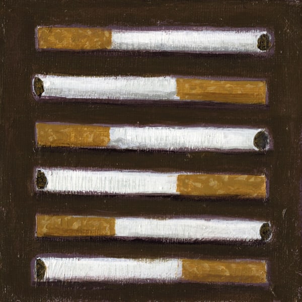 Gabe Langholtz painting of cigarettes