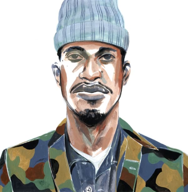 Dennis Brown's painting of a man wearing a beanie