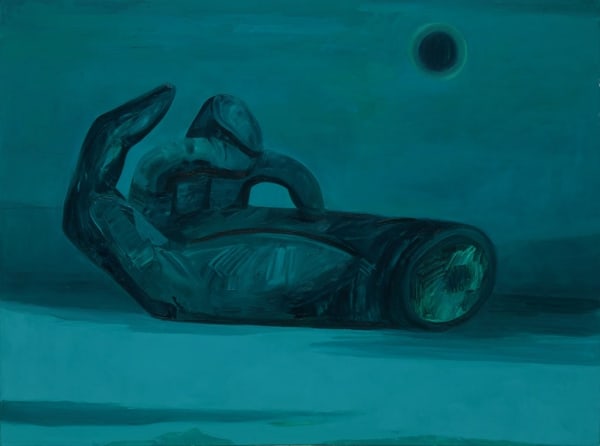 Corey K. Lamb - A dark green painting of a hand