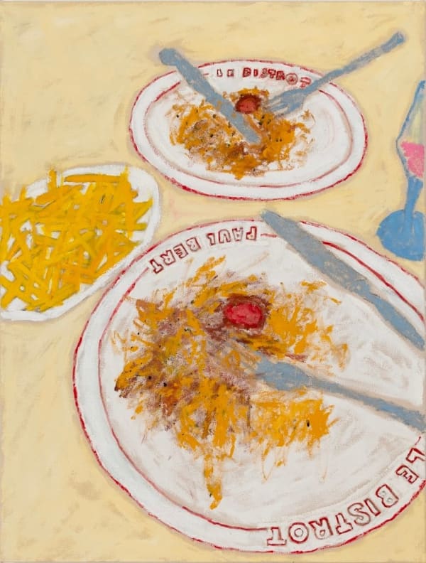 three plates of food and partially obscured glass of wine