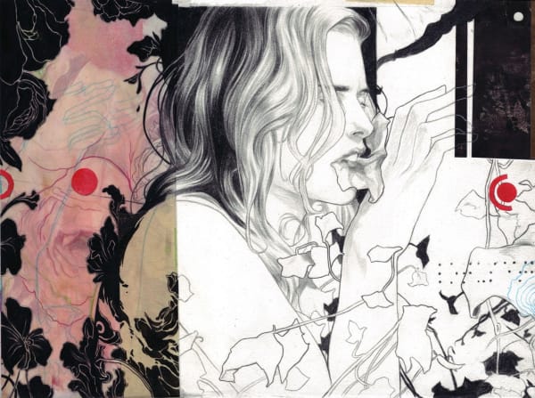 Nimit Malavaria graphite drawing of female figure