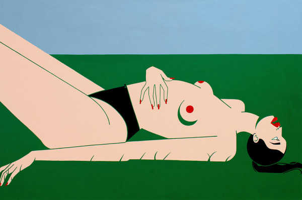 Jillian Evelyn painting of woman laying in grass