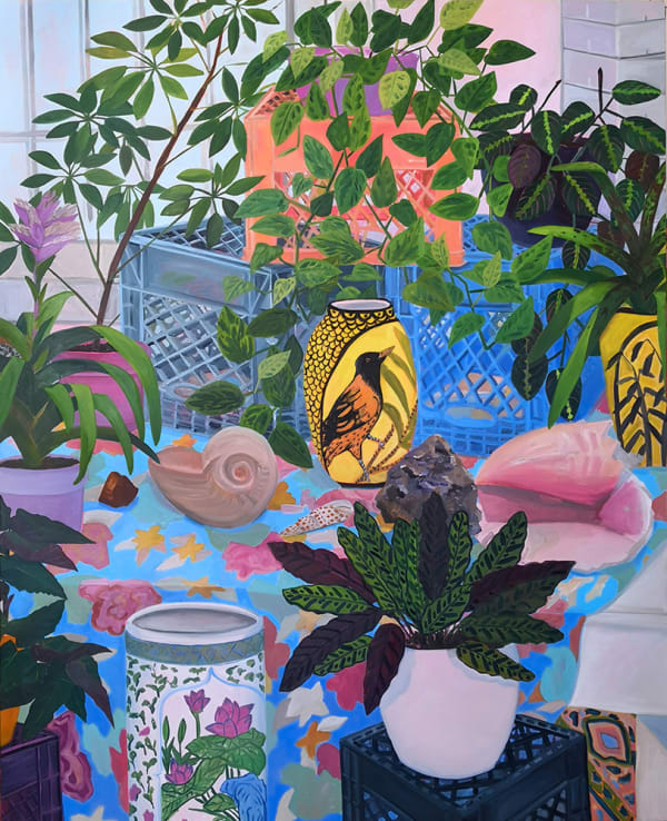 Anna Valdez, Bird Vase in Studio, 2019