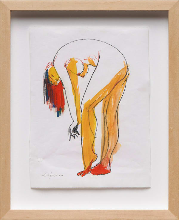 Erik Jones drawing of female nude bending
