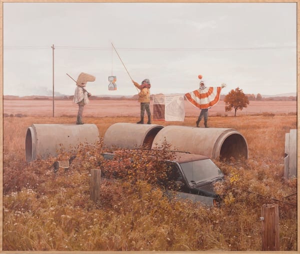 Pat Perry painting of costumed figures outdoors