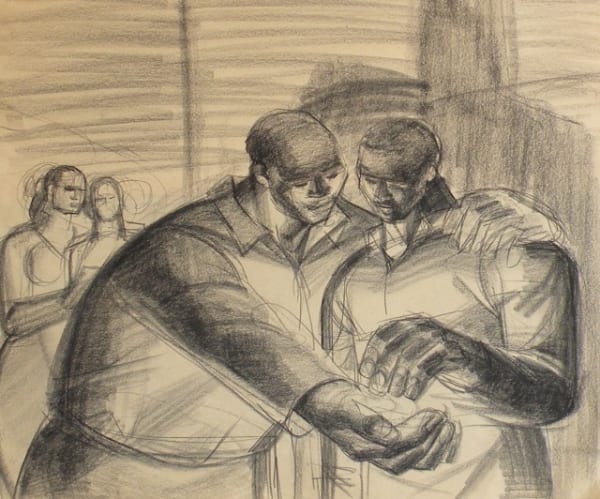 Lawrence Finney, Study, Two Male & Female Figures, 2000.0