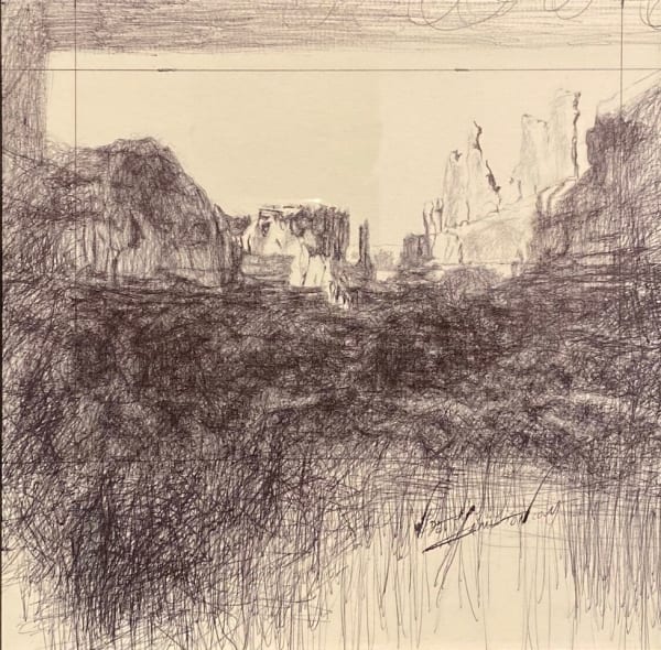 Wade Hampton Park Avenue pen on paper 16 1/4 x 16 in 41.3 x 40.6 cm