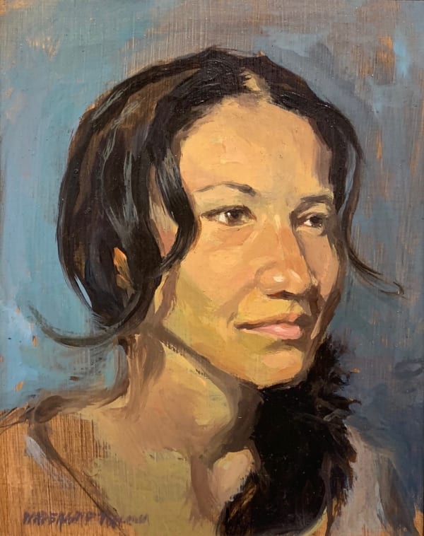 Wade Hampton Karma, 2018 oil on wood 12 x 10 in 30.5 x 25.4 cm