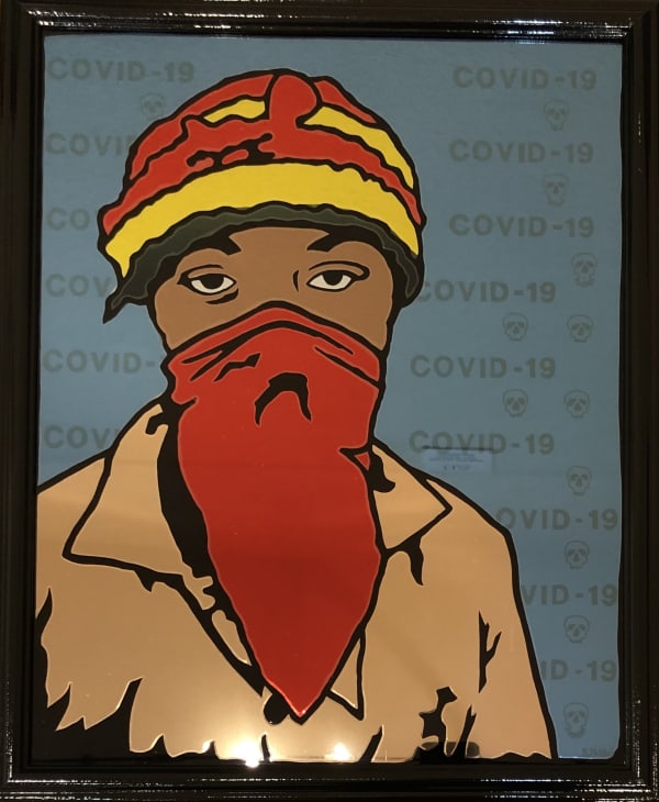 Sylvester McKissick Stay Safe, 2020 Stained Glass 20" x 16"