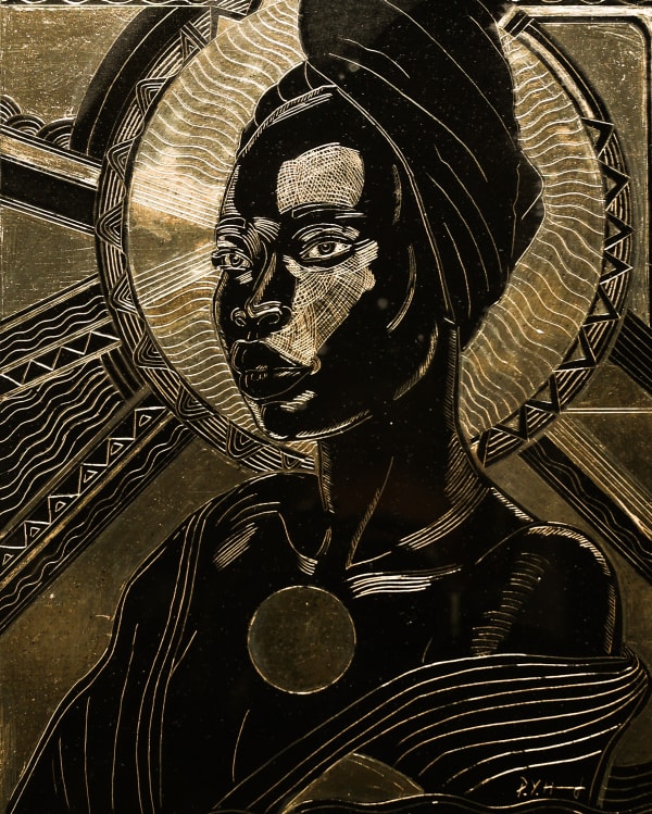 Perrion Hurd Ambitious, 2022 Scratch paper etching 10" x 8"