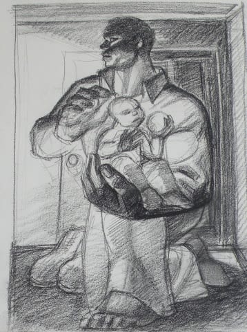 Lawrence Finney, Study, Man with Child with Ball, 2000.0