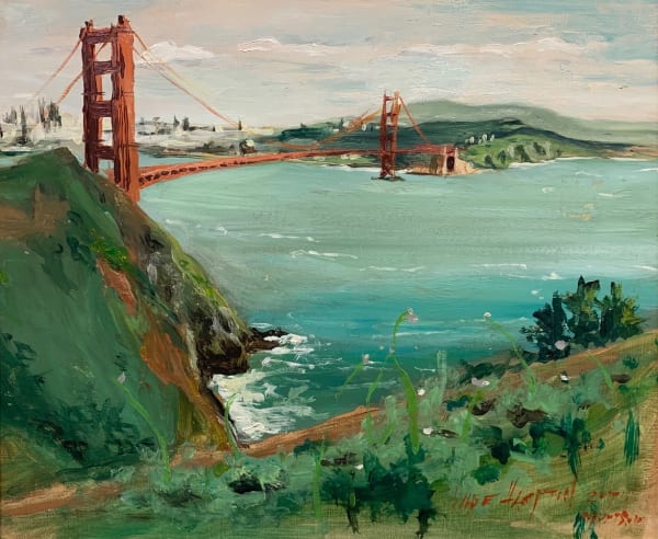 Wade Hampton The Golden Gate, 2017 Oil on wood 20" x 24"