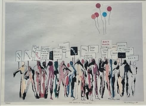 Frank Frazier The March on Washington , 1984 Hand embellished limited edition print 16" x 20" 86/200