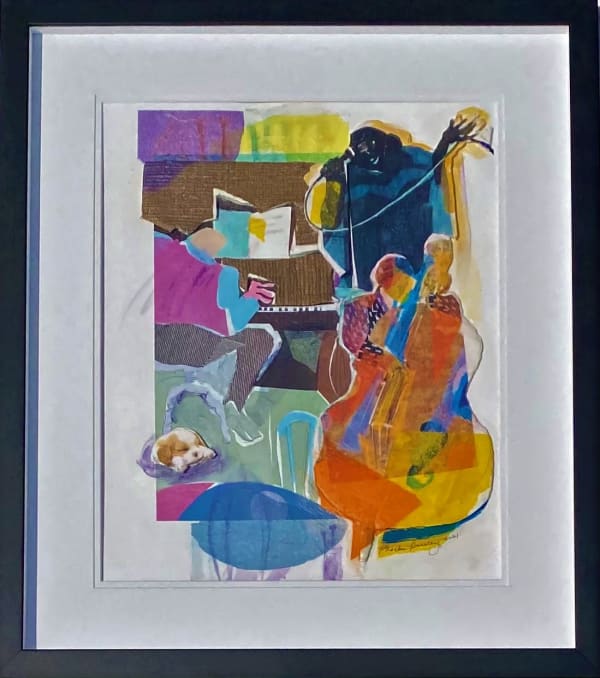 Phoebe Beasley Reimagined: The Weary Blues, 2021 Collaged monoprint 21" x 17"