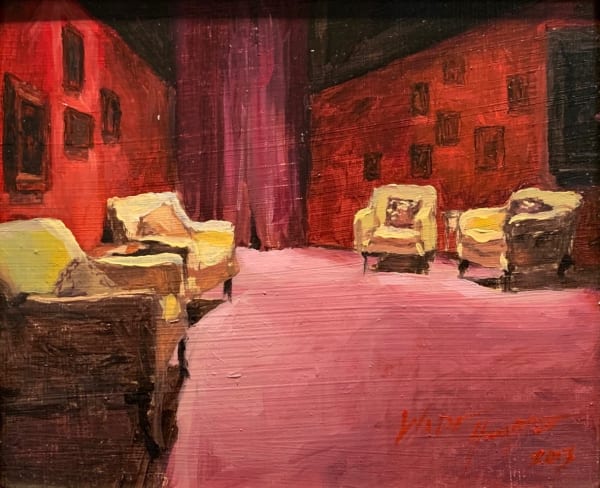 Wade Hampton At the Theatre, 2013 Oil on wood 13" x 15"