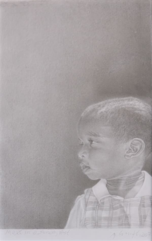 Aj Smith Max in a Sunday Vest, 2007 Silverpoint on paper 6" x 9.5"