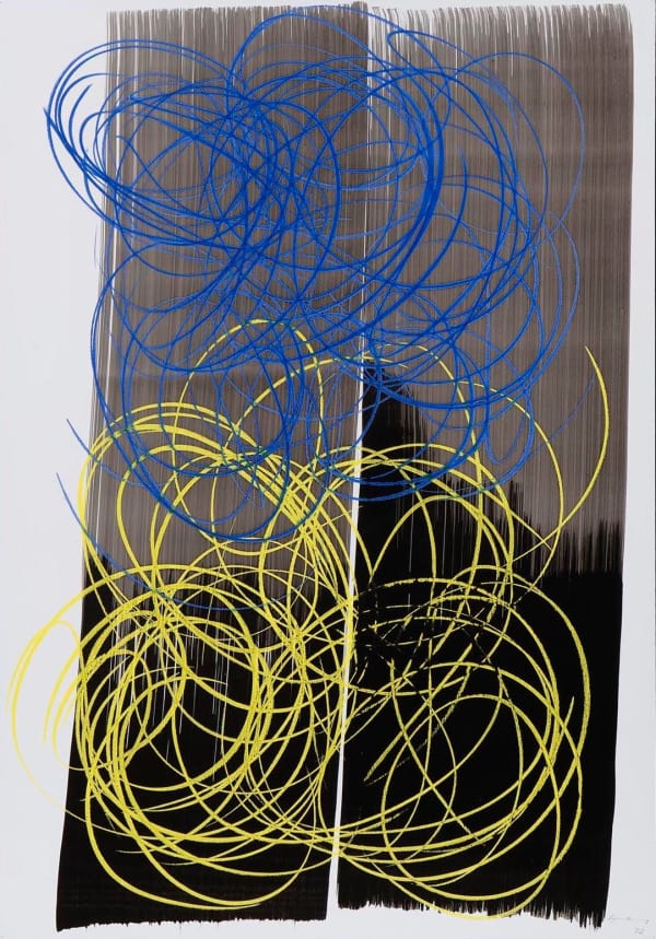 HANS HARTUNG, P1972-18, 1972, Encre et pastel sur carton baryté