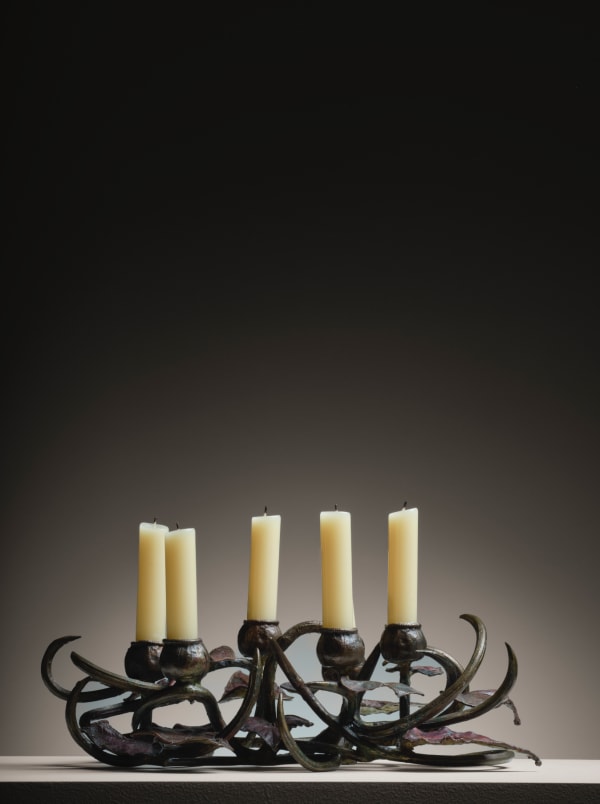 CLAUDE LALANNE: Bougeoir Buisson D'Or, 1987, Bronze doré et cuivre galvanisé