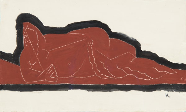 HENRI LAURENS, Nu À l'Éventail, 1926, Gouache sur carton