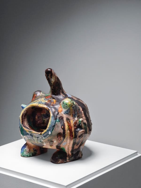 JOAN MIRO, Personnage V, 1946, Pièce unique Céramique émaillée En collaboration avec Josep Llorens Artigas