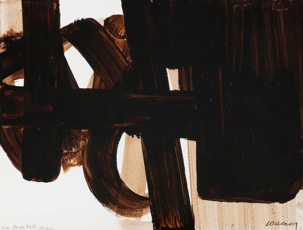 PIERRE SOULAGES: Sans Titre, 1974, Brou de noix sur papier