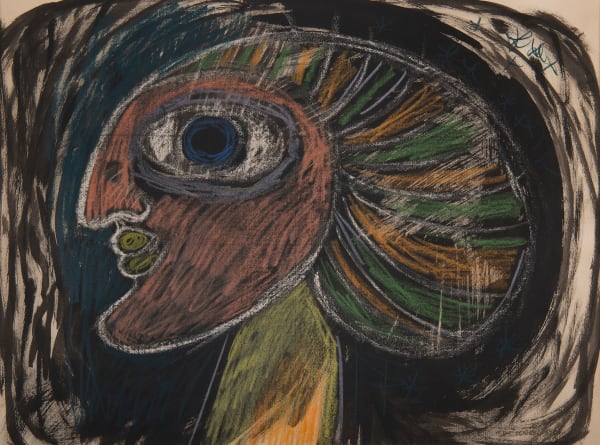 VICTOR BRAUNER: Sans Titre, 1952, Pastel et encre de Chine sur papier