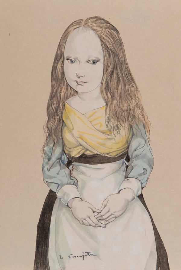 LÉONARD-TSUGUHARU FOUJITA, Jeune Fille Les Mains Jointes