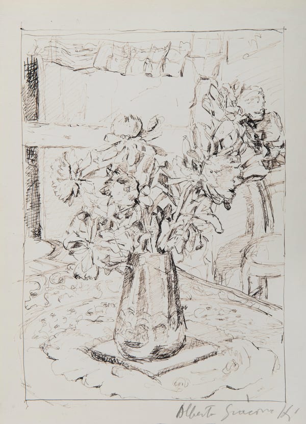 ALBERTO GIACOMETTI, Vase avec fleurs, circa 1918-1920