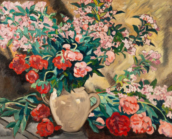 LOUIS VALTAT: Pivoines dans un Vase Jaune, circa 1927