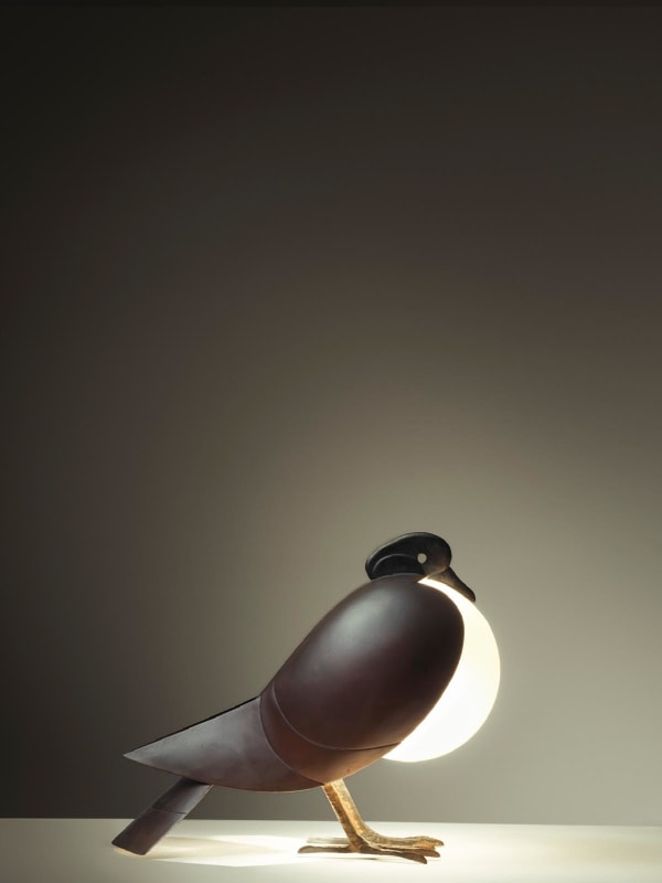 FRANÇOIS-XAVIER LALANNE, Lampe Pigeon, Circa 1991