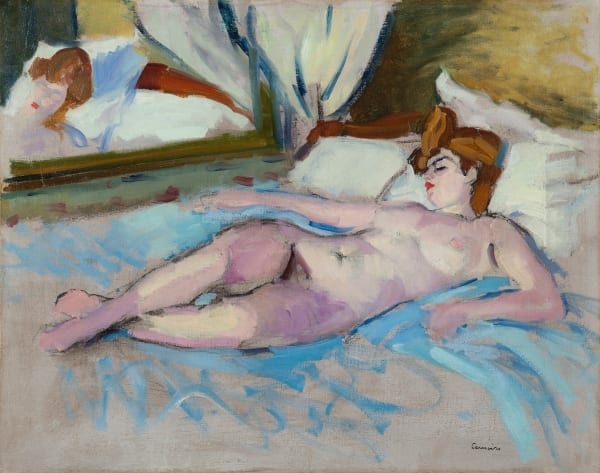 CHARLES CAMOIN, Nu Couché au Miroir, 1904