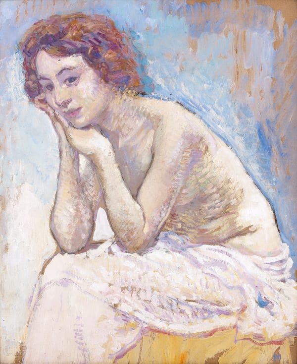 THÉO VAN RYSSELBERGHE, La Modèle, circa 1920, Huile sur carton