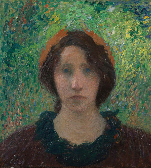 HENRI MARTIN, Jeune Femme Laurée au Chignon, circa 1895-1900, Huile sur toile