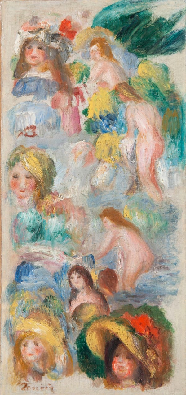 PIERRE-AUGUSTE RENOIR, Etude de Personnages, circa 1895, Huile sur toile