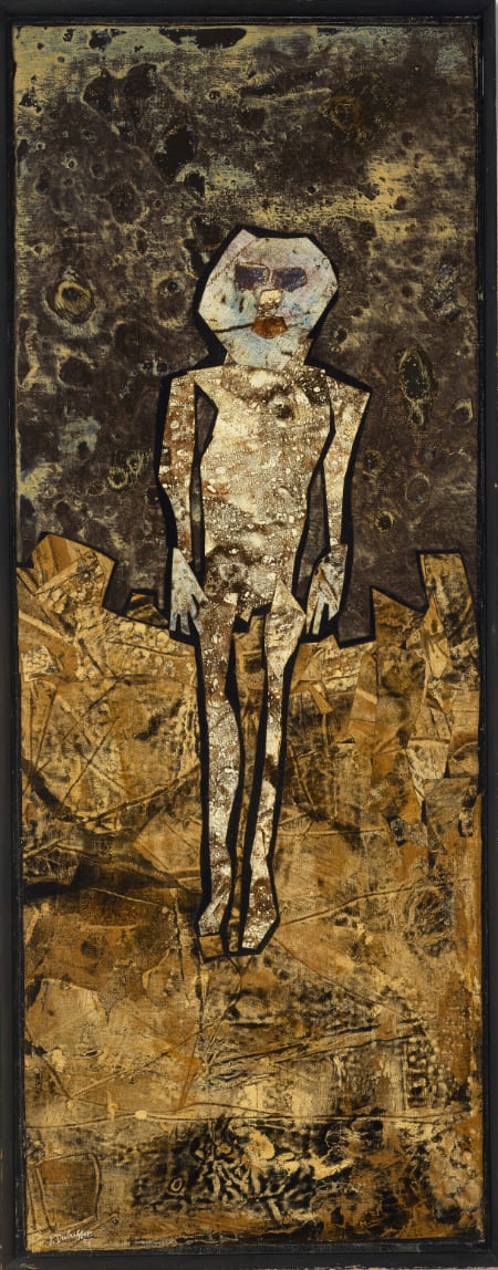 JEAN DUBUFFET, Le Dévêtu, 1956, Huile sur toile d'origine (Assemblage)