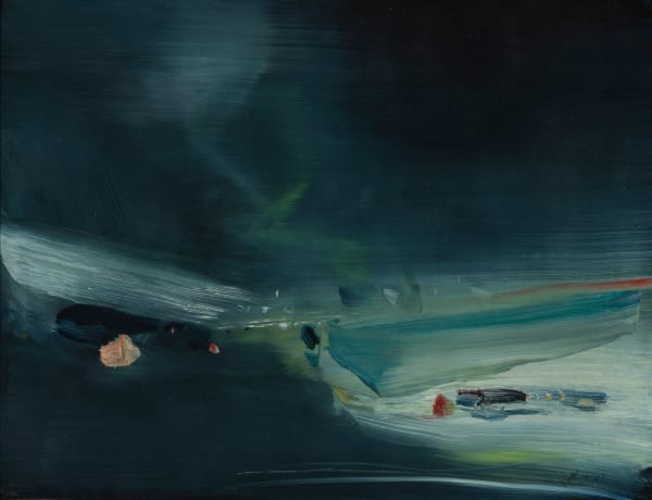 CHU TEH-CHUN, Composition Bleue, 1970, Huile sur papier marouflé sur toile
