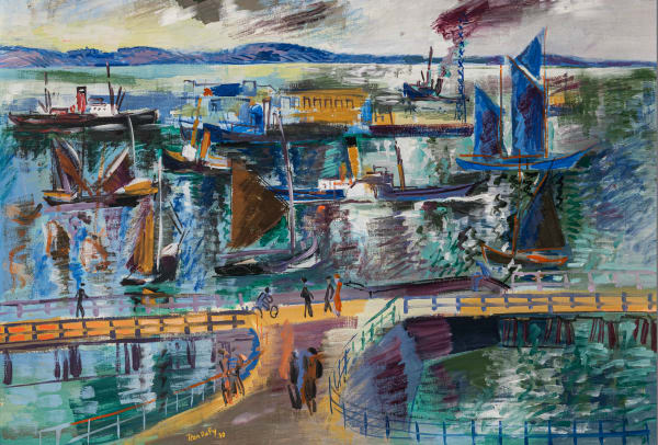 JEAN DUFY, Le Havre, 1930, Huile sur toile