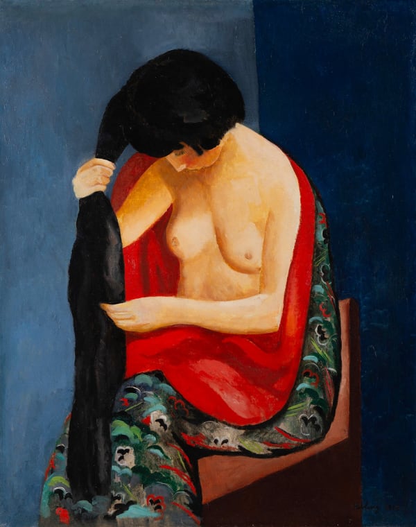 MOÏSE KISLING, Jeune Femme Assise se Coiffant, 1918