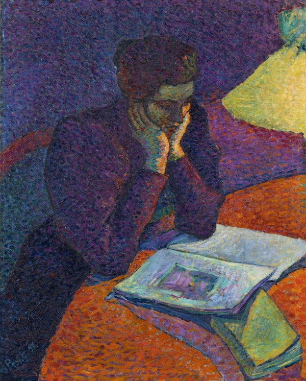 JEAN PESKÉ, Jeune Femme À La Lecture, 1895