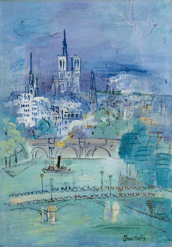 JEAN DUFY, Paris, la Passerelle des Arts