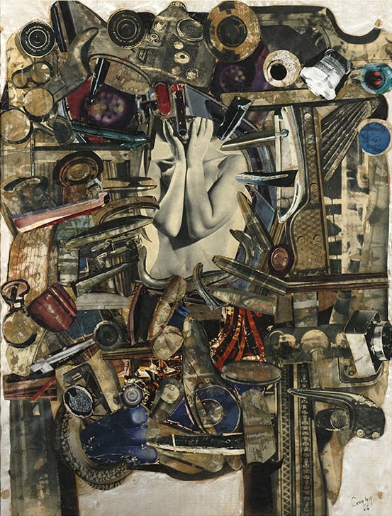 Henri Comby sans titre , 1966 Collage et aquarelle sur papier 64,5 x 50cm