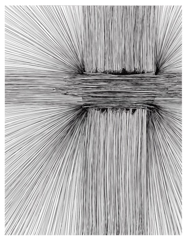 Jean-Michel Comte sans titre, 2020 stylo sur papier et collages 65 x 50 cm 25 5/8 x 19 3/4 in Signé et daté