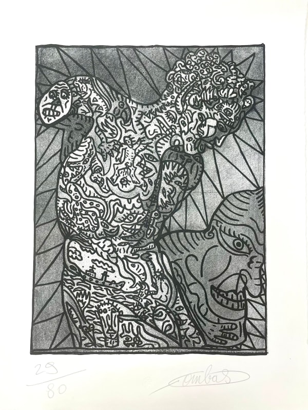 Le faune délirant. Le satyre version XL de la gravure en bois