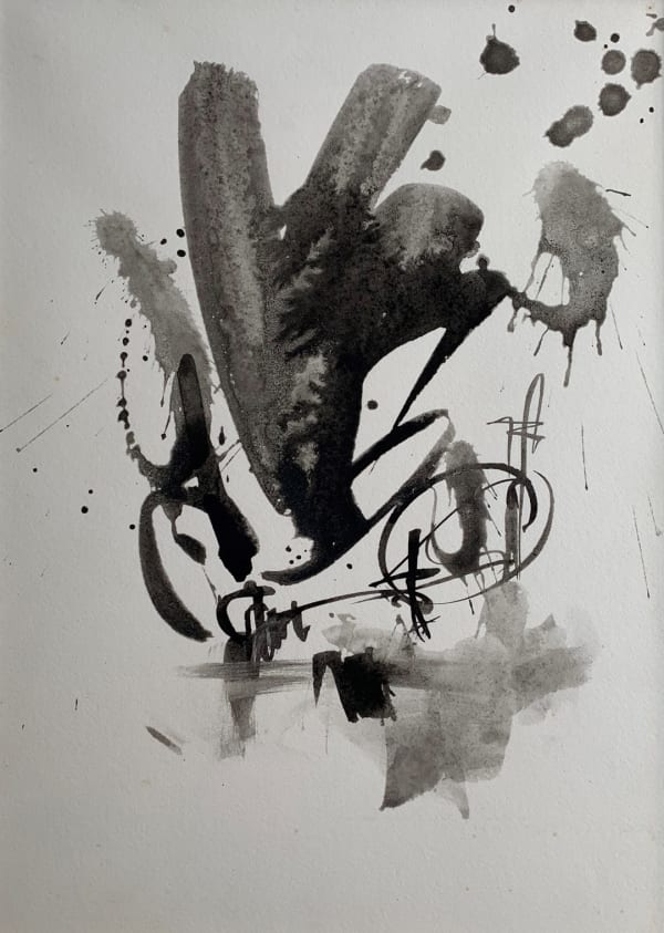 William Johnstone, Untitled Ink brush drawing, c.1970