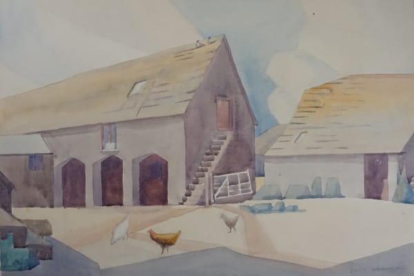 Edith Lawrence, Farm yard, Renscombe, ca, 1935