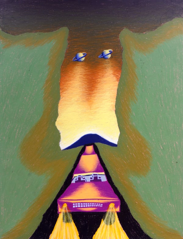 Eliot Greenwald, Night Car (drawing 12), 2020